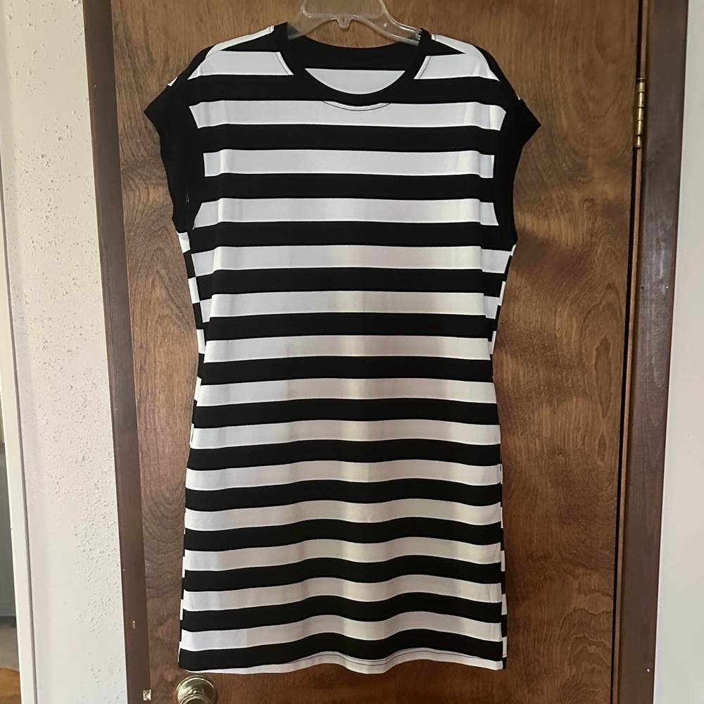 Black and White Striped Dress